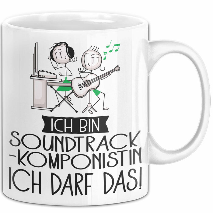 Geschenk für Soundtrack-Komponistin Tasse Lustige Geschenkidee Geburtstag Ich Bin Soundtrack-Komponistin Ich Darf Das Weiß Trendation