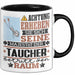 Taucher Geschenk Tasse Lustiger Spruch Erheben Sie Sich Der Taucher Betritt den Raum Schwarz Trendation