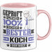 Koch Geschenk Lustiger Spruch für Koch Geschenkidee Bester Koch Der Welt Rosa Trendation