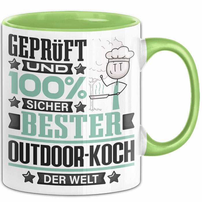 Outdoor-Koch Geschenk Lustiger Spruch für Outdoor-Koch Geschenkidee Bester Outdoor-Koch Der Welt Grün Trendation