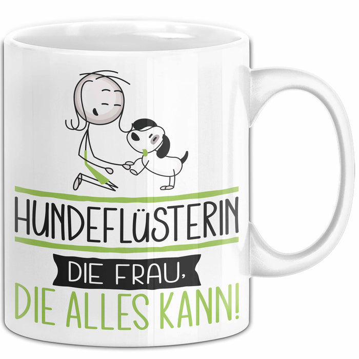 Hundeflüsterin Geschenk Tasse Becher Die Frau Die Allen Kann Geschenkidee für eine Hundeflüsterin Lustig Weiß Trendation