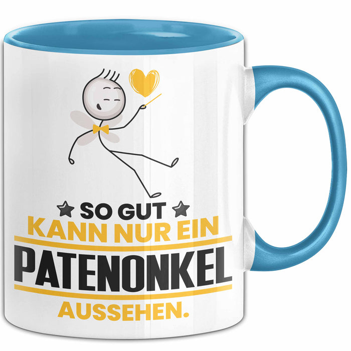 Patenonkel Geschenk Tasse So Gut Kann Nur Ein Patenonkel Aussehen Geschenkidee Kaffee-Becher Blau Trendation