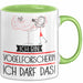 Geschenk für Vogelforscherin Tasse Lustige Geschenkidee Geburtstag Ich Bin Vogelforscherin Ich Darf Das Grün Trendation