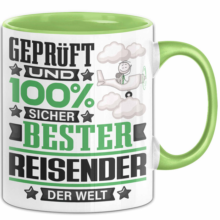 Reisender Geschenk Lustiger Spruch für Reisender Geschenkidee Bester Reisender Der Welt Grün Trendation