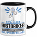 Historiker Geschenk Tasse Ich Bin Historiker Aber Sag Doch Einfach Superheld Lustige Geschenkdiee für Historiker Kaffee-Becher Schwarz Trendation
