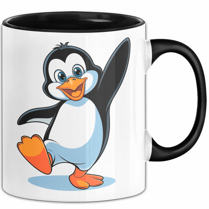Pinguin Tier Tasse Geschenk Lustige Geschenkidee Spruch Schwarz Trendation
