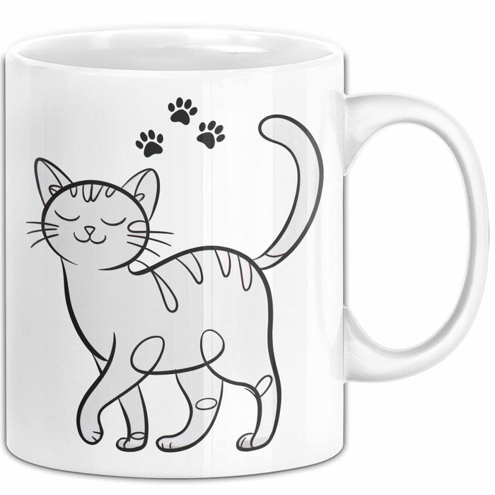 Katzen Tierliebhaber Tasse Geschenk Lustige Geschenkidee Spruch Weiß Trendation