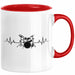 Drummer Schlagzeug-Spieler Geschenk Tasse Geschenkidee Kaffee-Becher Schlagzeuger Herzschlag Rot Trendation