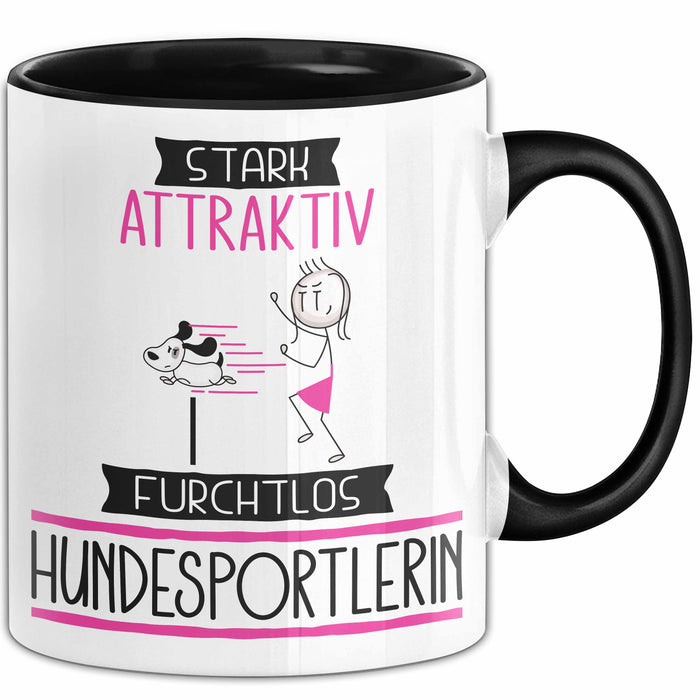Hundesportlerin Tasse Geschenk Becher Stark Attraktiv Furchtlos Hundesportlerin Lustige Geschenkidee Trendation