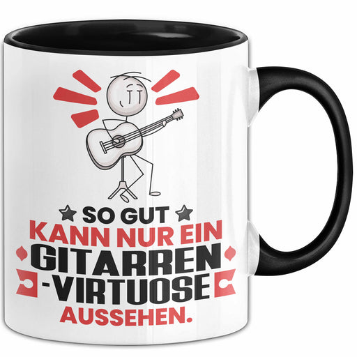 Gitarrenvirtuose Geschenk Tasse So Gut Kann Nur Ein Gitarrenvirtuose Aussehen Geschenkidee Kaffee-Becher Schwarz Trendation