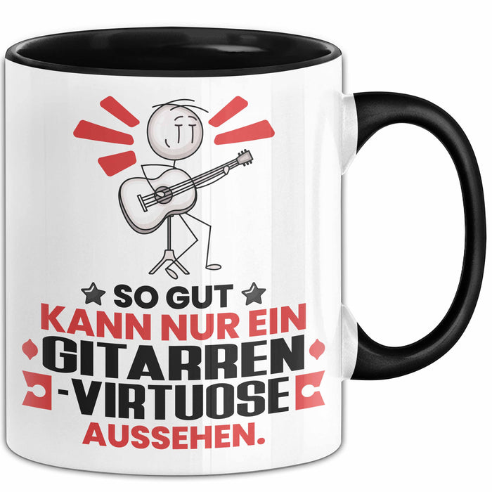 Gitarrenvirtuose Geschenk Tasse So Gut Kann Nur Ein Gitarrenvirtuose Aussehen Geschenkidee Kaffee-Becher Schwarz Trendation
