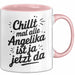 Angelika Tasse Geschenk Chillt Mal Alle Angelika Ist Ja Jetzt Da Geschenkidee Becher mit Name Rosa Trendation