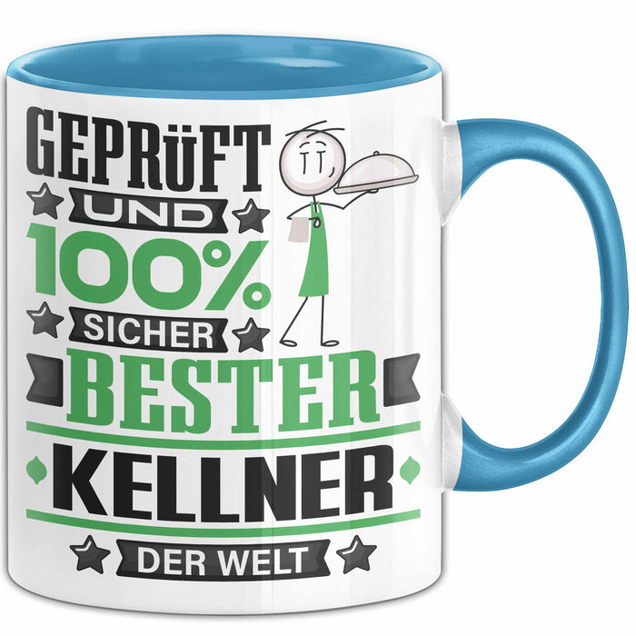 Kellner Geschenk Lustiger Spruch für Kellner Geschenkidee Bester Kellner Der Welt Blau Trendation