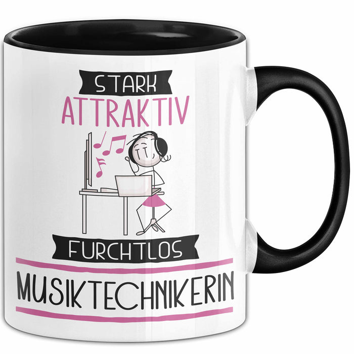 Musiktechnikerin Tasse Geschenk Becher Stark Attraktiv Furchtlos Musiktechnikerin Lustige Geschenkidee Trendation