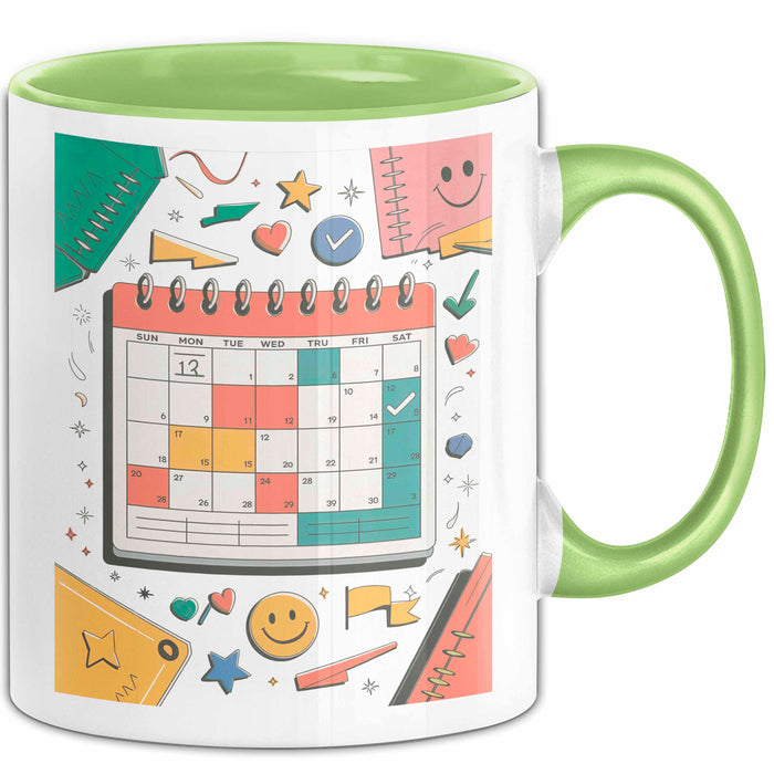 Planer Süchtiger Tasse Geschenk Lustige Geschenkidee Spruch Für Organisations Fans Grün Trendation