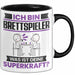 Brettspieler Tasse Geschenk für Brettspieler Geburtstag Lustiger Spruch Kaffee-Becher Was Ist Deine Superkraft Schwarz Trendation
