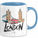 England London Skyline Tasse Geschenk Lustige Geschenkidee Spruch Blau Trendation