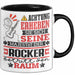 Rocker Geschenk Tasse Lustiger Spruch Erheben Sie Sich Der Rocker Betritt den Raum Schwarz Trendation