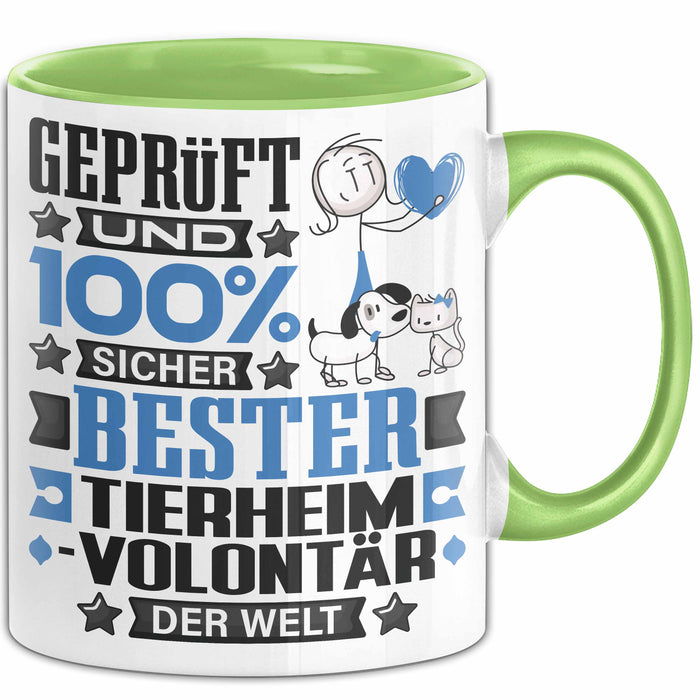 Tierheimvolontär Geschenk Lustiger Spruch für Tierheimvolontär Geschenkidee Bester Tierheimvolontär Der Welt Grün Trendation
