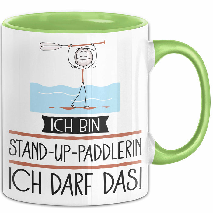 Geschenk für Stand-Up-Paddlerin Tasse Lustige Geschenkidee Geburtstag Ich Bin Stand-Up-Paddlerin Ich Darf Das Grün Trendation