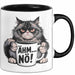 Katzen Tierliebhaber Tasse Geschenk Lustige Geschenkidee Spruch Ähm Nö Schwarz Trendation