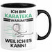 Karateka Geschenk Tasse Lustiger Spruch Ich Bin Karateka Warum Weil Ich Es Kann Geschenkidee Bester Karateka Geburtstag Kaffee-Becher Trendation