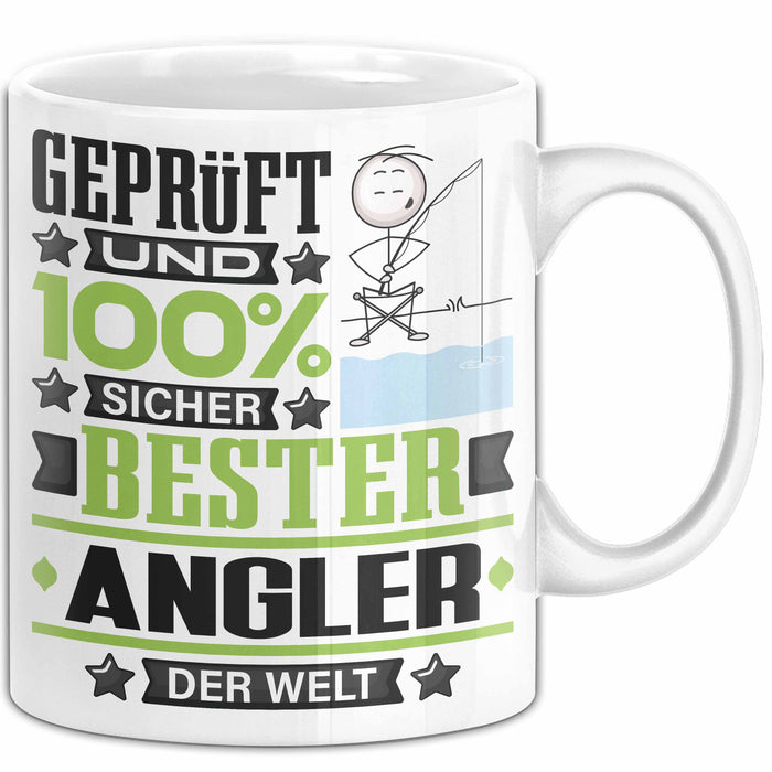Angler Geschenk Lustiger Spruch für Angler Geschenkidee Bester Angler Der Welt Weiß Trendation