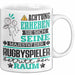 Rugbyspieler Geschenk Tasse Lustiger Spruch Erheben Sie Sich Der Rugbyspieler Betritt den Raum Weiß Trendation