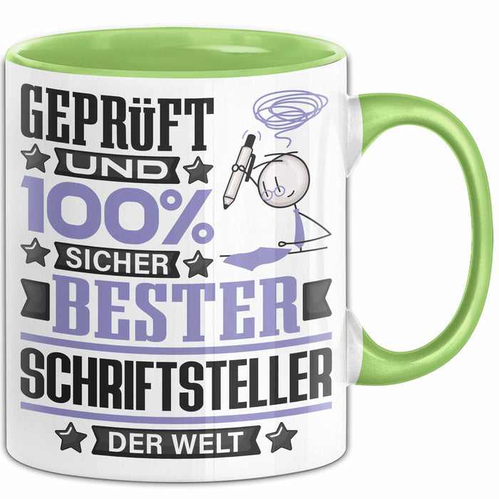 Schriftsteller Geschenk Lustiger Spruch für Schriftsteller Geschenkidee Bester Schriftsteller Der Welt Grün Trendation