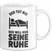 Introvertierter Schlafliebhaber Tasse Geschenk Lustige Geschenkidee Spruch Der Tut Nix Der Will Nur Seine Ruhe Weiß Trendation