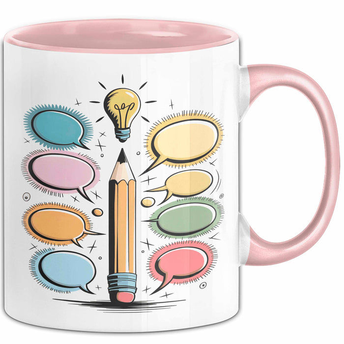 Werbetexter Tasse Geschenk Lustige Geschenkidee Spruch Für Wort Zauberer Rosa Trendation