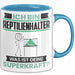 Reptilienhalter Tasse Geschenk für Reptilienhalter Geburtstag Lustiger Spruch Kaffee-Becher Was Ist Deine Superkraft Blau Trendation