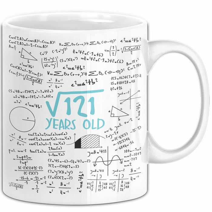 Wurzel aus 121 Tasse Geschenk Mathe Fan 11. Geburtstag Humorvoll Weiß Trendation
