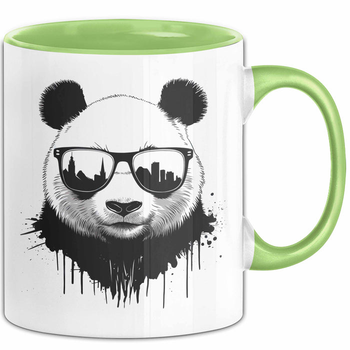 Panda Mit Sonnenbrille Tasse Geschenk Lustige Geschenkidee Spruch Grün Trendation