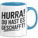 Schüler Abschluss Tasse Geschenk Lustige Geschenkidee Spruch Du Hast Es Geschafft Blau Trendation