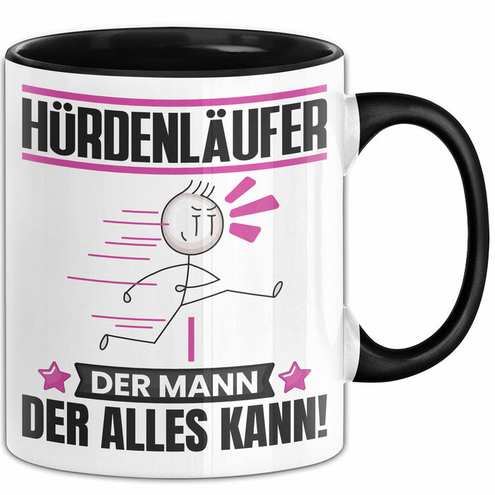 Hürdenläufer Tasse Geschenk für Hürdenläufer Der Mann Der Alles Kann Geschenkidee zum Geburtstag Schwarz Trendation