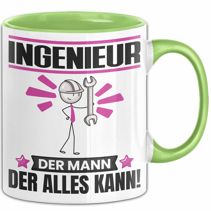 Ingenieur Tasse Geschenk für Ingenieur Der Mann Der Alles Kann Geschenkidee zum Geburtstag Grün Trendation