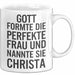 Christa Tasse Geschenk Gott Formte Die Perfekte Frau Christa Geschenkidee Weiß Trendation