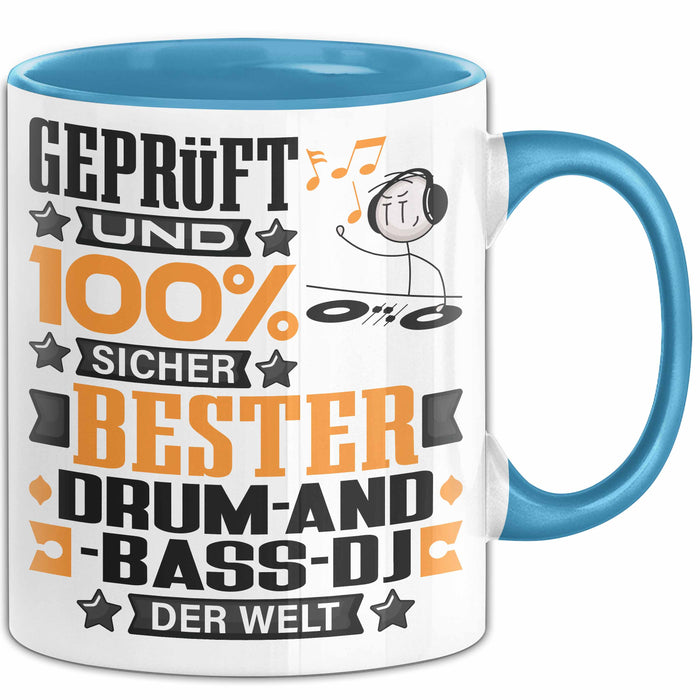 Drum-and-Bass-DJ Geschenk Lustiger Spruch für Drum-and-Bass-DJ Geschenkidee Bester Drum-and-Bass-DJ Der Welt Blau Trendation