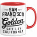 Francisco Kalifornien USA Tasse Geschenk Lustige Geschenkidee Spruch Goldenes Tor Stadt Rot Trendation