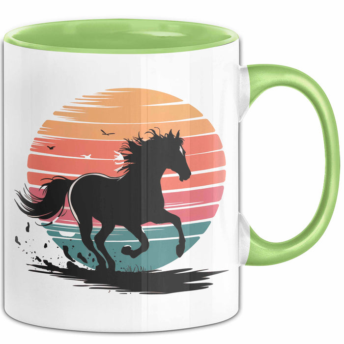 Reiter Tasse Geschenkidee Reitsport Enthusiast Geschenkidee Lustig Grün Trendation