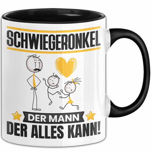 Schwiegeronkel Tasse Geschenk für Schwiegeronkel Der Mann Der Alles Kann Geschenkidee zum Geburtstag Schwarz Trendation
