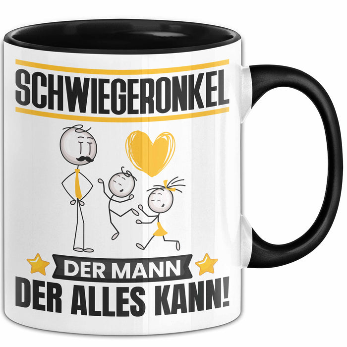 Schwiegeronkel Tasse Geschenk für Schwiegeronkel Der Mann Der Alles Kann Geschenkidee zum Geburtstag Schwarz Trendation