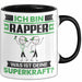 Rapper Tasse Geschenk für Rapper Geburtstag Lustiger Spruch Kaffee-Becher Was Ist Deine Superkraft Schwarz Trendation