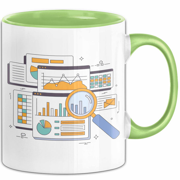 Daten Analyst Tasse Geschenk Lustige Geschenkidee Spruch Für Erkenntnis Sucher Grün Trendation