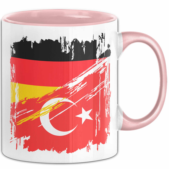 Türkei Deutschland Flagge Halb Deutscher Halb Türke Fußball Germany 2025 Europa Turkey Rosa Trendation