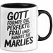 Marlies Tasse Geschenk Gott Formte Die Perfekte Frau Marlies Geschenkidee Schwarz Trendation