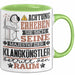 Klangkünstler Geschenk Tasse Lustiger Spruch Erheben Sie Sich Der Klangkünstler Betritt den Raum Grün Trendation
