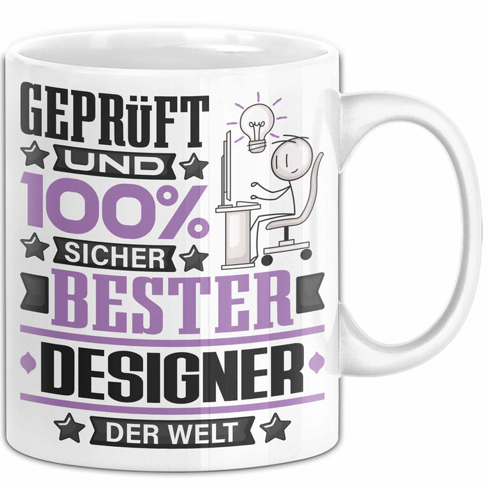 Designer Geschenk Lustiger Spruch für Designer Geschenkidee Bester Designer Der Welt Weiß Trendation