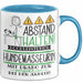 Hundemasseurin Tasse Geschenk Lustig Abstand Halten Hochleistungs-Hundemasseurin Mit Drang Zur Perfektion Bei Der Arbeit Blau Trendation